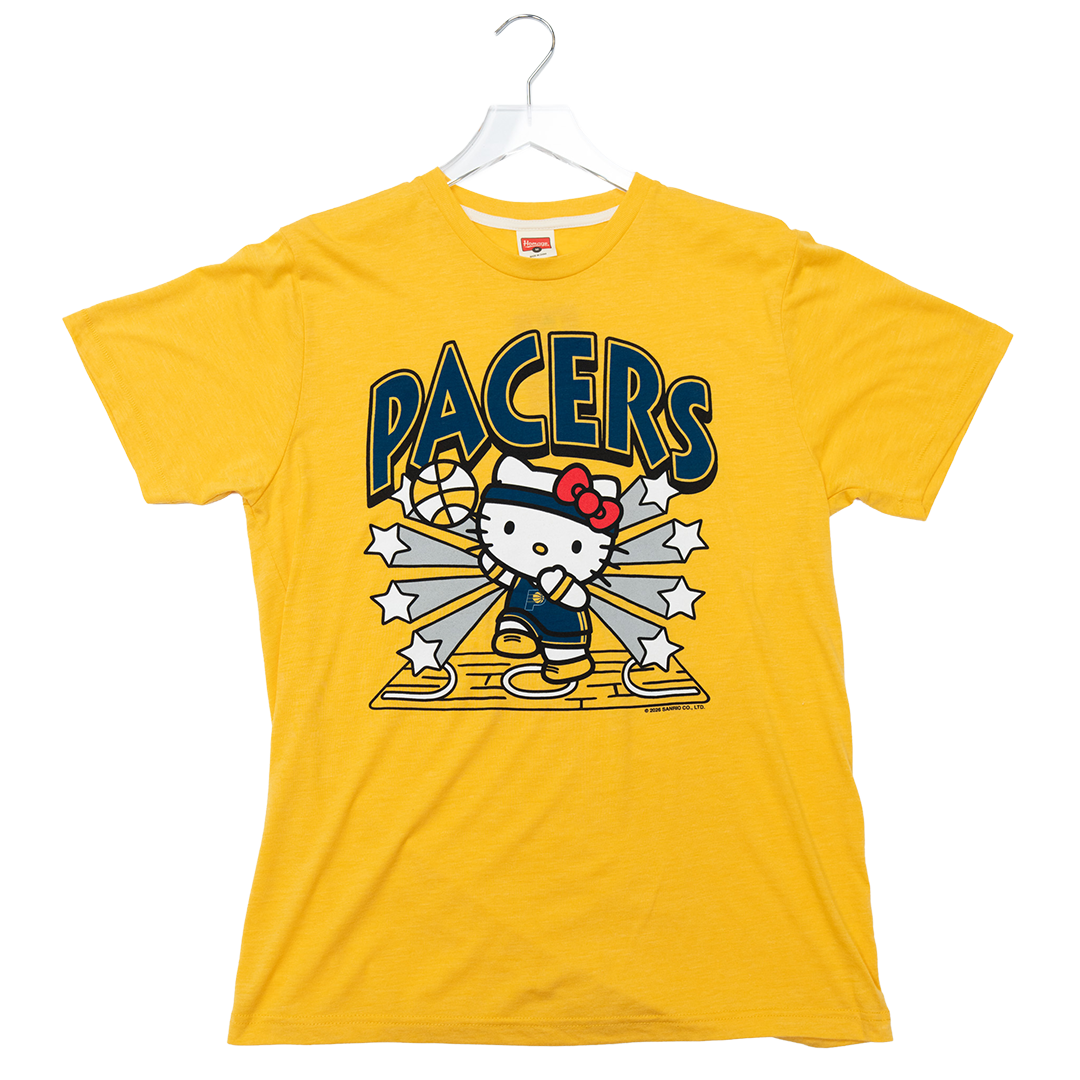 Adult Indiana Pacers Hello Kitty T-Shirt in Gold by Homage