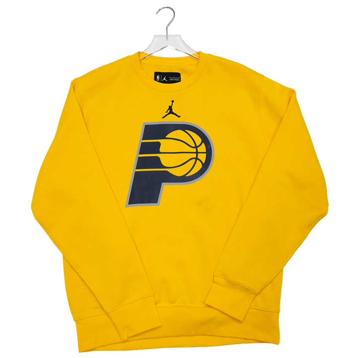Adult Indiana Pacers Primary Logo Club Crewneck Sweatshirt in Gold by Jordan