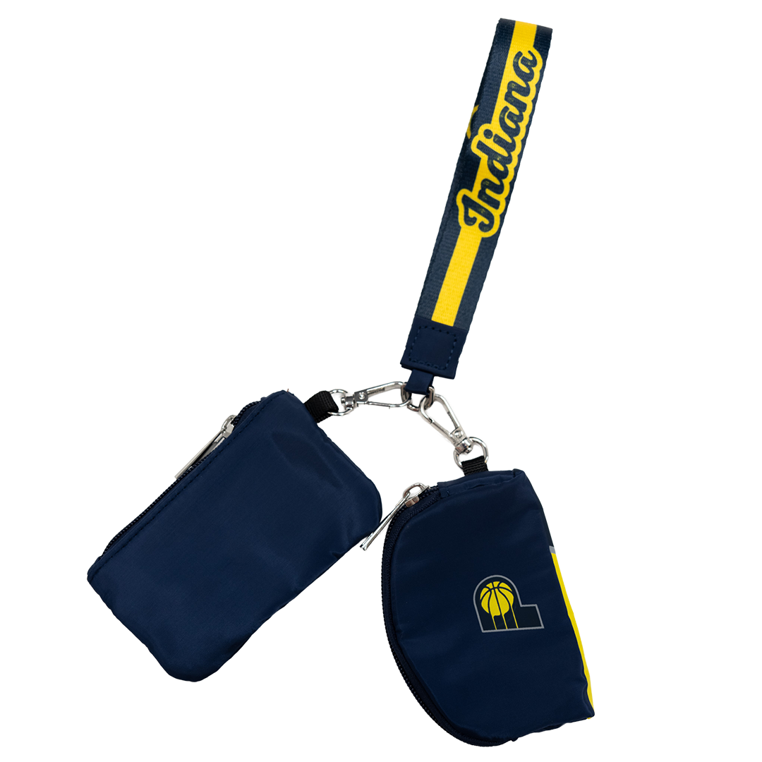 Indiana Pacers Big Logo Dual Pouch Wristlet in Navy by FOCO