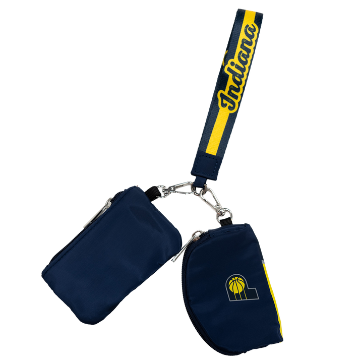 Indiana Pacers Big Logo Dual Pouch Wristlet in Navy by FOCO
