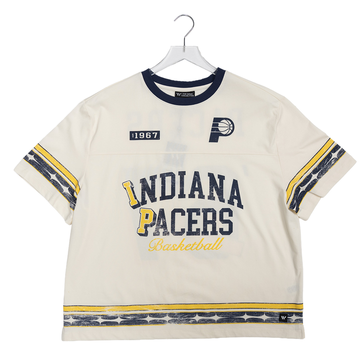 Women's Indiana Pacers Drop Shoulder Boyfriend T-Shirt in White by Wild Collective