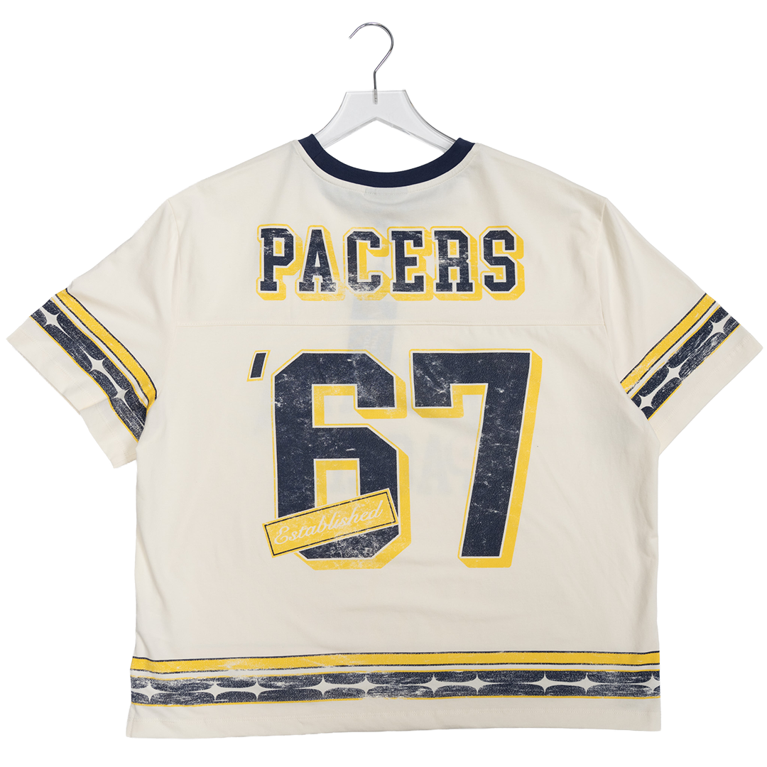 Women's Indiana Pacers Drop Shoulder Boyfriend T-Shirt in White by Wild Collective