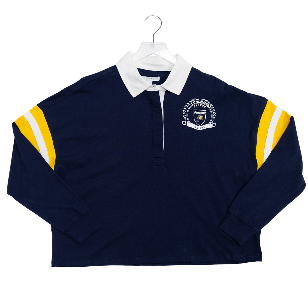 Women's Indiana Pacers Long-Sleeve Rugby Shirt in Navy by Wear by E. Andrews