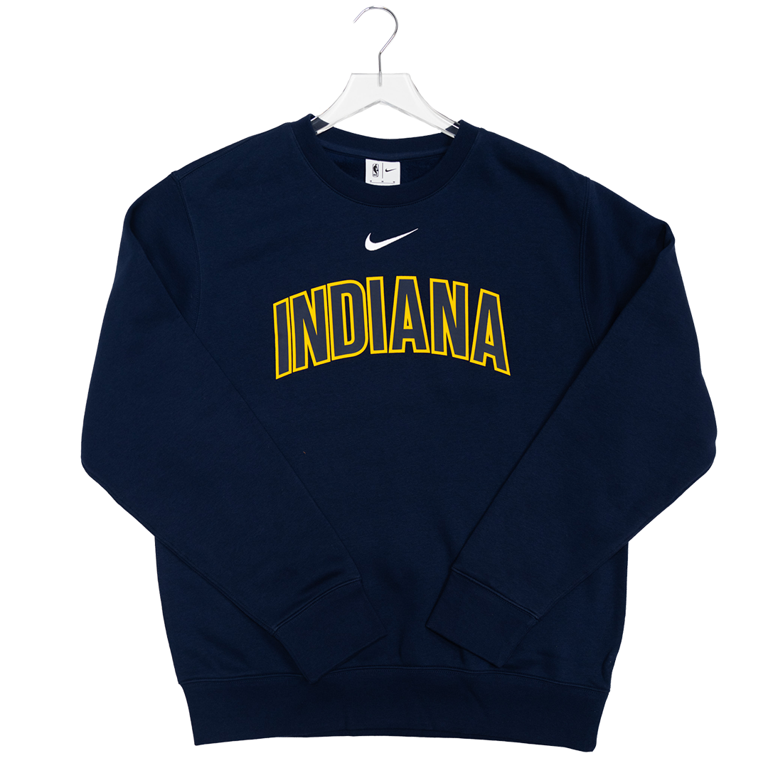 Adult Indiana Pacers Wordmark Club Crew Fleece in Navy by Nike