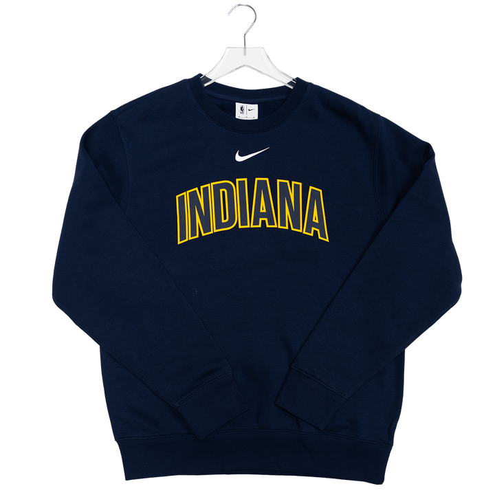 Adult Indiana Pacers Wordmark Club Crew Fleece in Navy by Nike