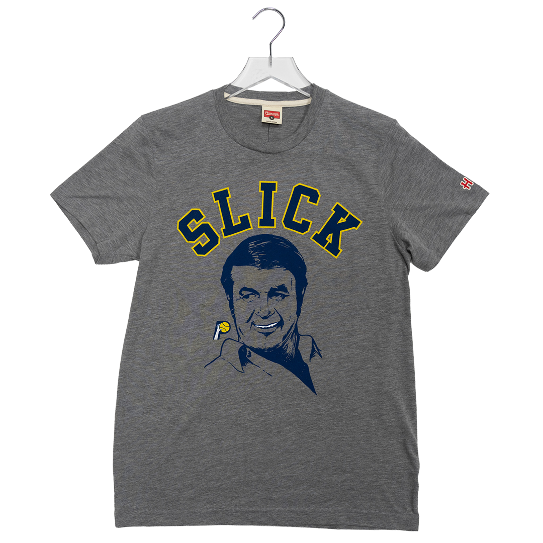 Adult Indiana Pacers Slick Leonard T-shirt in Grey by Homage