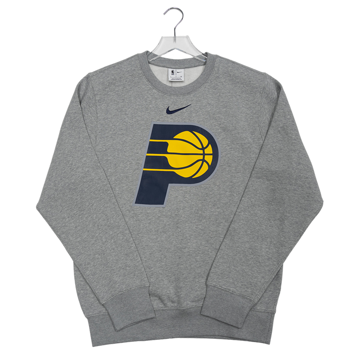 Adult Indiana Pacers Primary Logo Club Crewneck Sweatshirt in Grey by Nike