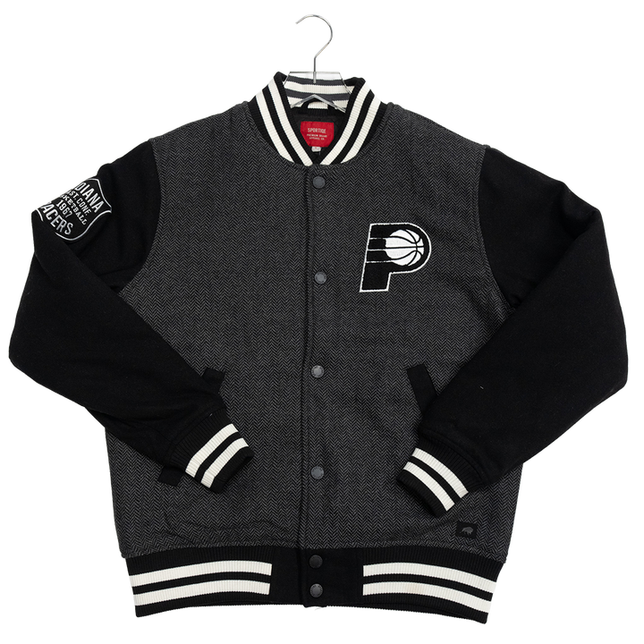 Adult Indiana Pacers Herringbone Jacket in Black by Sportiqe