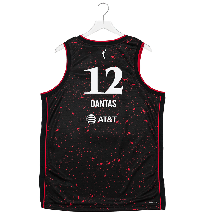Adult Indiana Fever #12 Damiris Dantas Stranger Things Rebel Swingman Jersey in Black by Nike