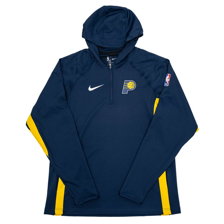 Adult Indiana Pacers 25-26' Authentic Showtime 1/4 -Zip Hooded Jacket in Navy by Nike