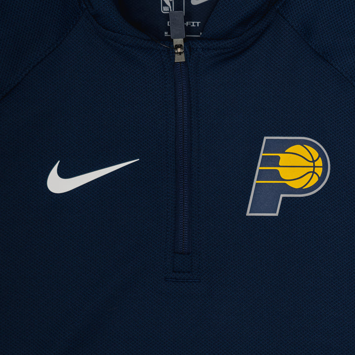 Adult Indiana Pacers 25-26' Authentic Showtime 1/4 -Zip Hooded Jacket in Navy by Nike
