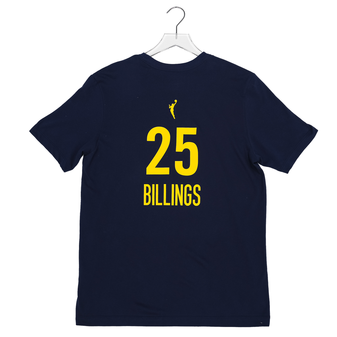 Adult Indiana Fever #25 Monique Billings Explorer Name and Number T-Shirt in Navy by Nike