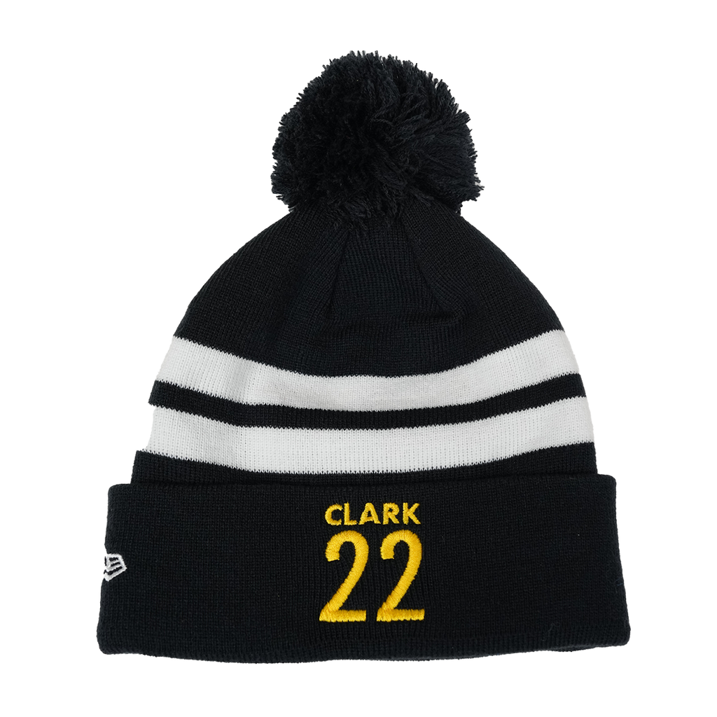 Adult Indiana Fever Caitlin Clark Secondary Logo Stripe Pom Knit