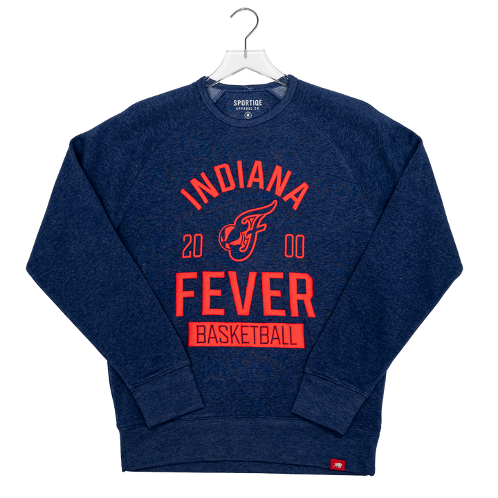 Adult Indiana Fever IND Basketball Crewneck Sweatshirt in Navy by Sportiqe