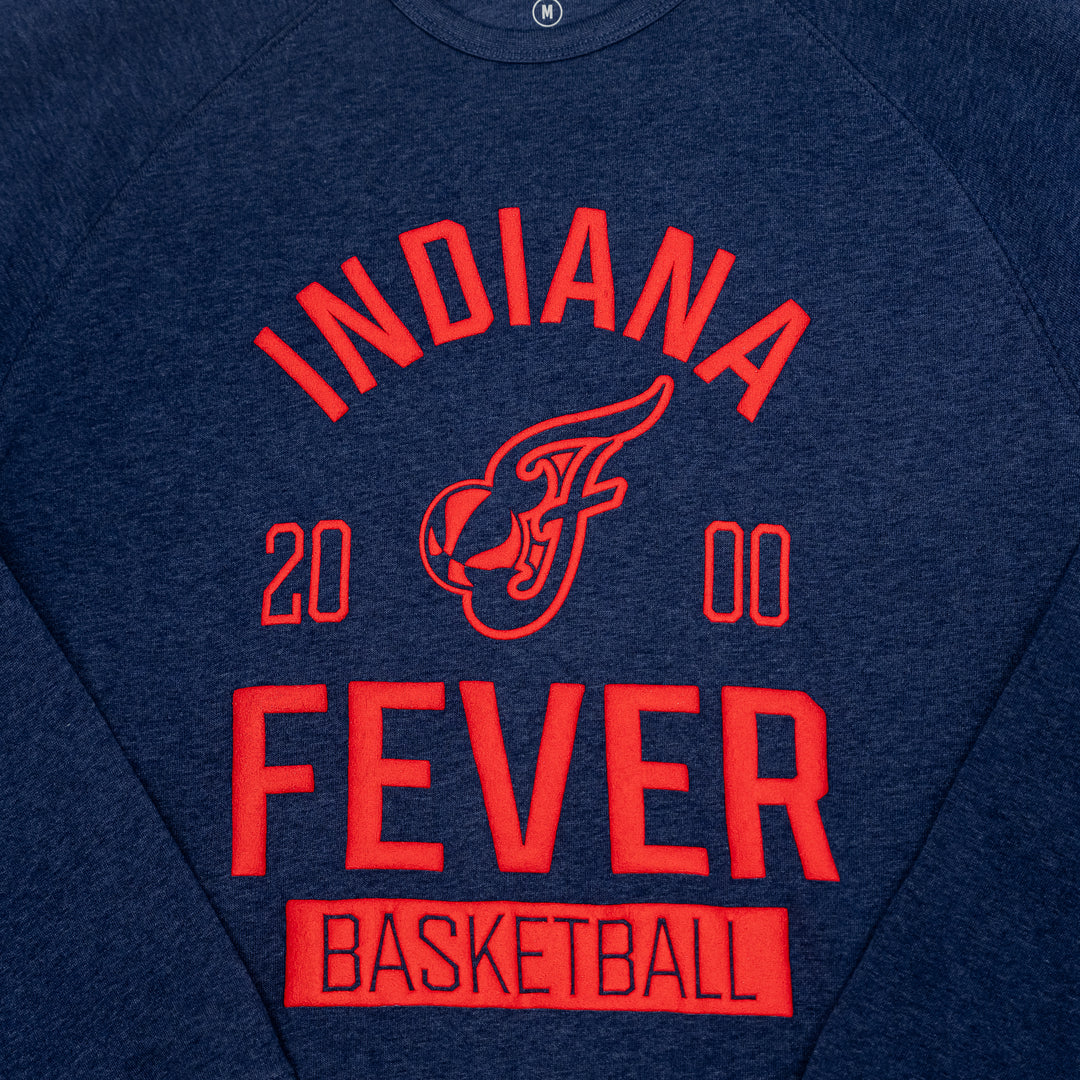 Adult Indiana Fever IND Basketball Crewneck Sweatshirt in Navy by Sportiqe