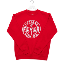 Adult Indiana Fever Distressed Basketball Crewneck Sweatshirt in Red by Fever Team Store