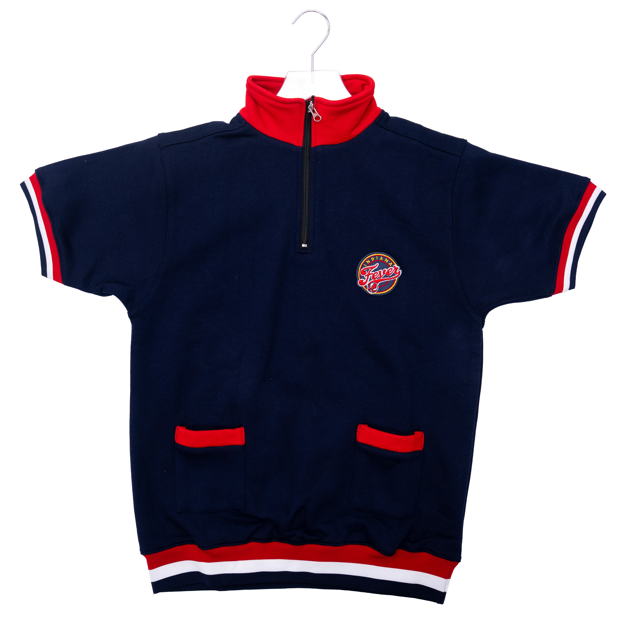 Adult Indiana Fever Short Sleeve 1/4 Zip Pullover in Navy by
