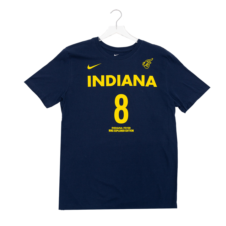 Adult Indiana Fever #8 Sophie Cunningham Explorer Name and Number T-Shirt in Navy by Nike