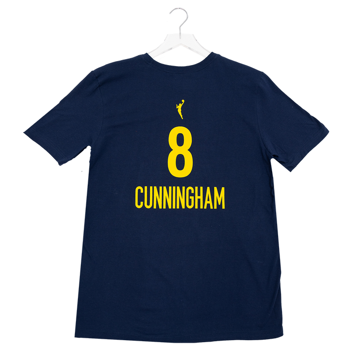 Adult Indiana Fever #8 Sophie Cunningham Explorer Name and Number T-Shirt in Navy by Nike
