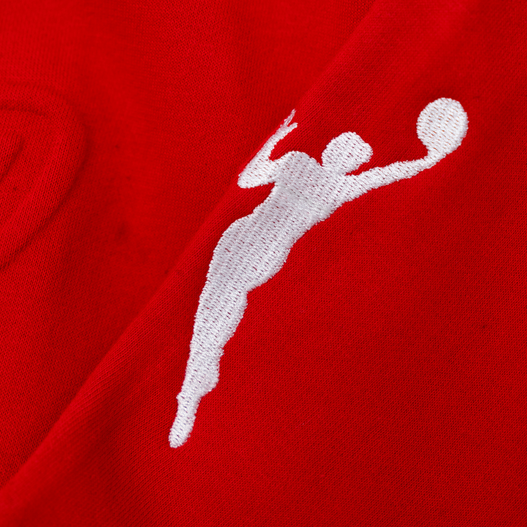 Adult Indiana Fever Embossed Secondary Logo Crew fleece in Red by KUR8TED