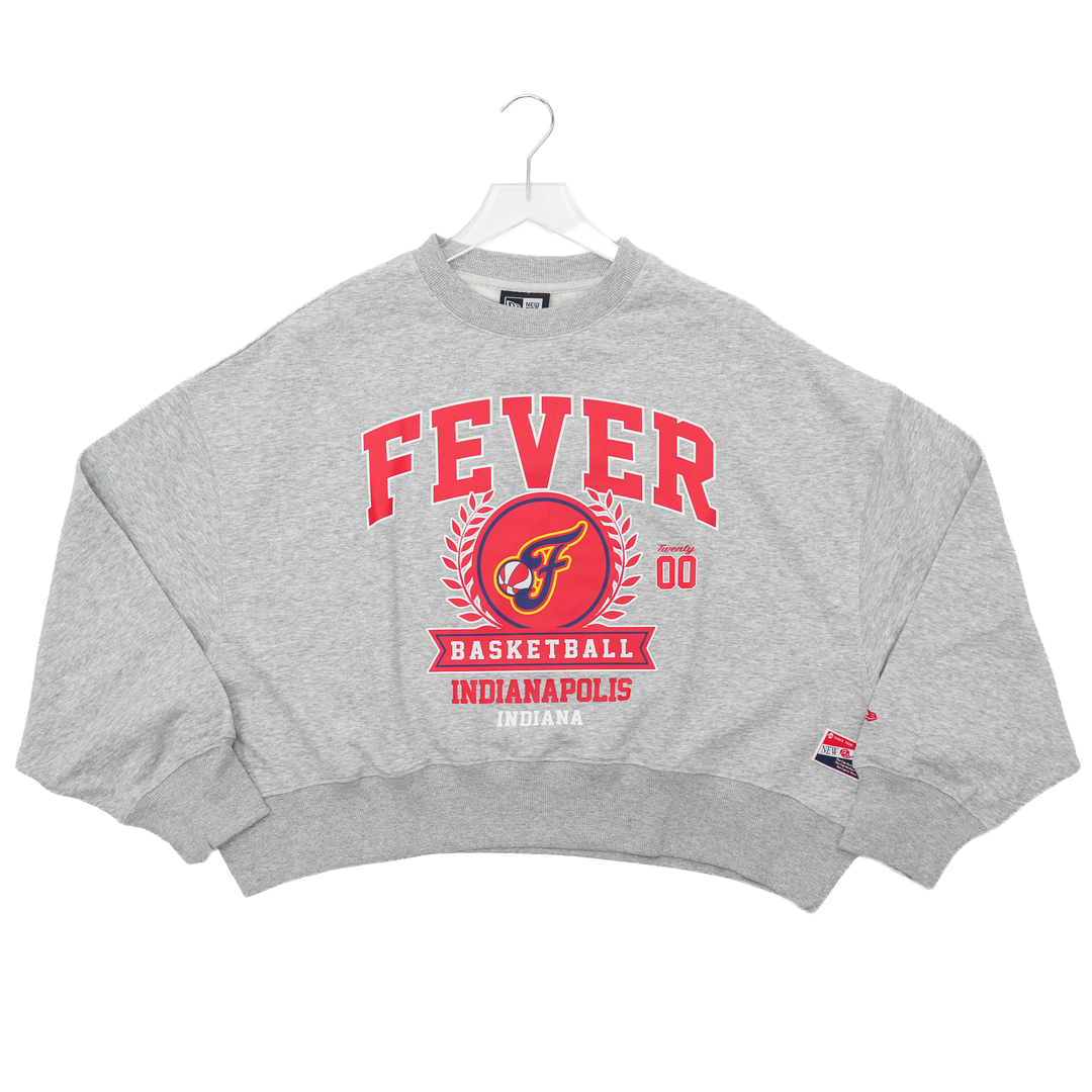 Women's Indiana Fever Boxy Crewneck Sweatshirt in Grey by New Era