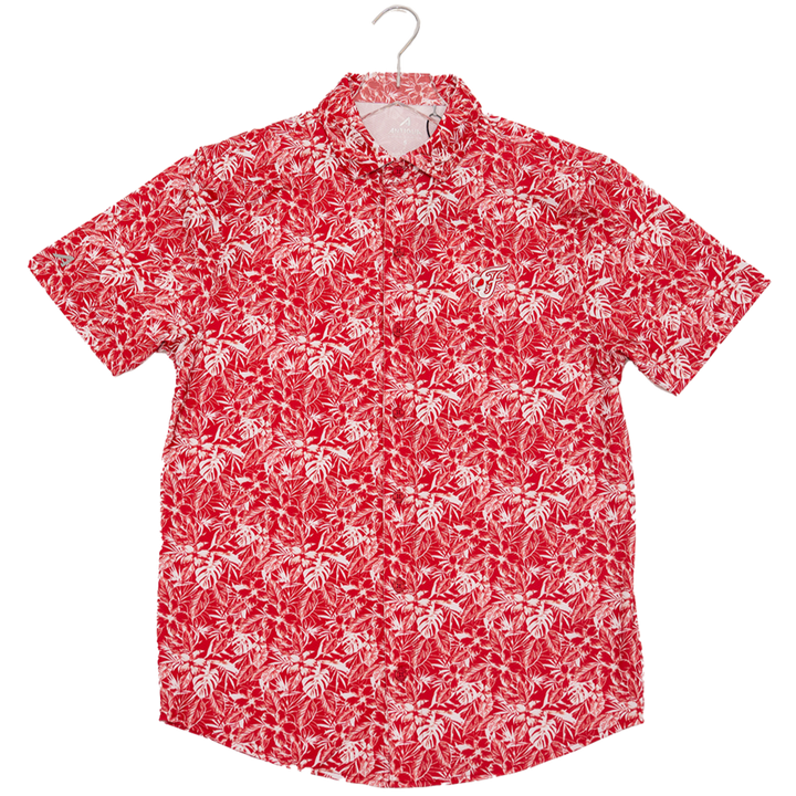 Adult Indiana Fever Resort Button Down Shirt in Red by Antigua