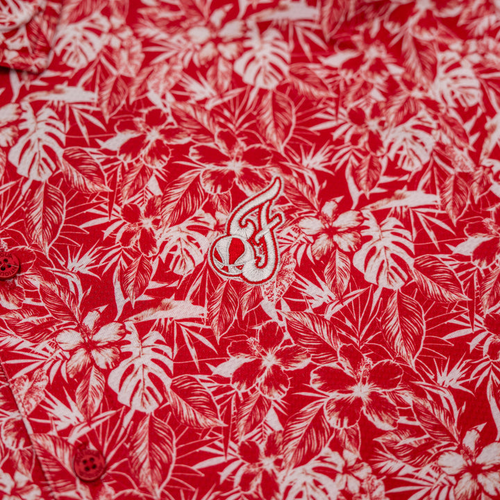 Adult Indiana Fever Resort Button Down Shirt in Red by Antigua