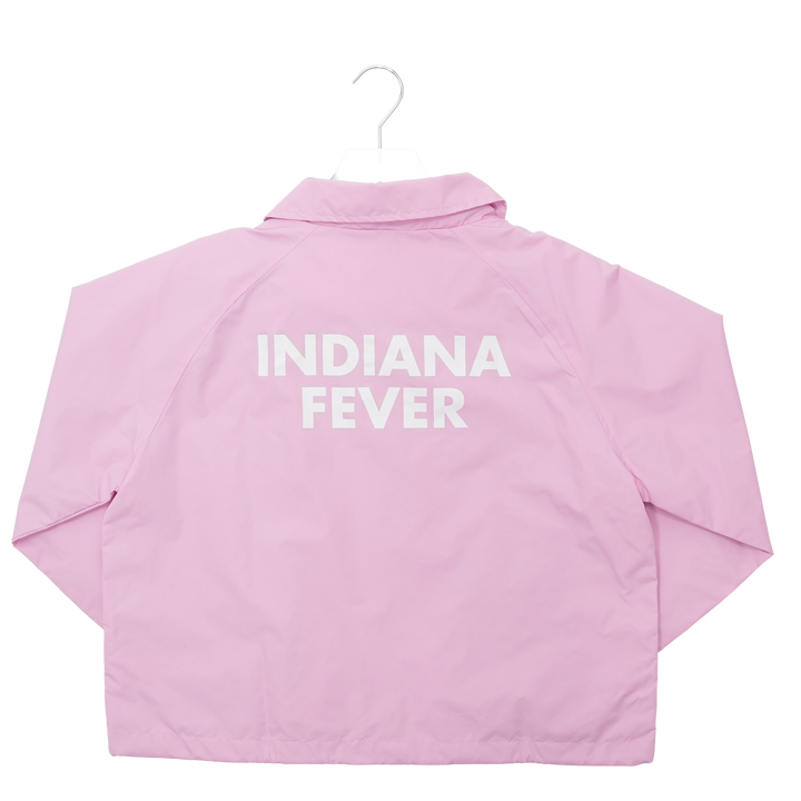 Women's Indiana Fever Crop Coaches Full-Snap Front Jacket in Pink by New Era