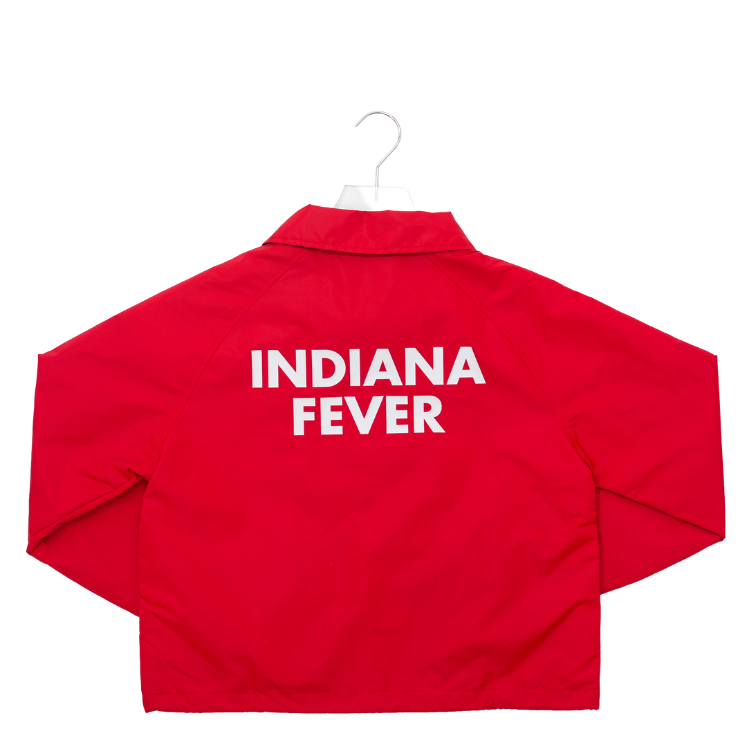Women's Indiana Fever Crop Coaches Full-Snap Front Jacket in Red by New Era