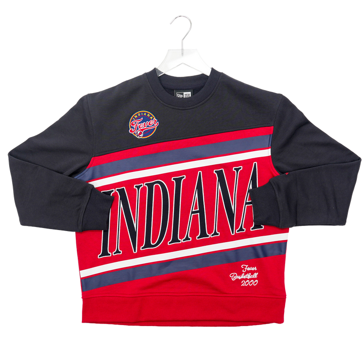 Womens Indiana Fever Colorblock Crewneck Sweatshirt in Red by New Era