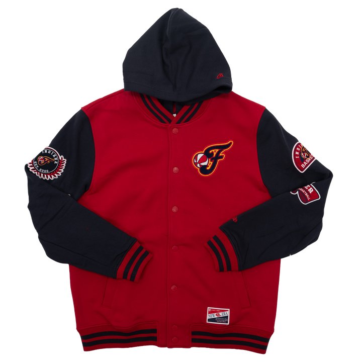 Adult Indiana Fever Chenille Patch Full-Zip Hooded Sweatshirt in Red by New Era