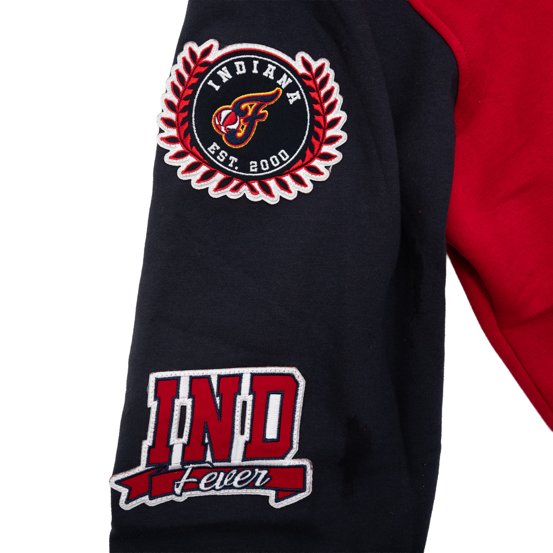Adult Indiana Fever Chenille Patch Full-Zip Hooded Sweatshirt in Red by New Era