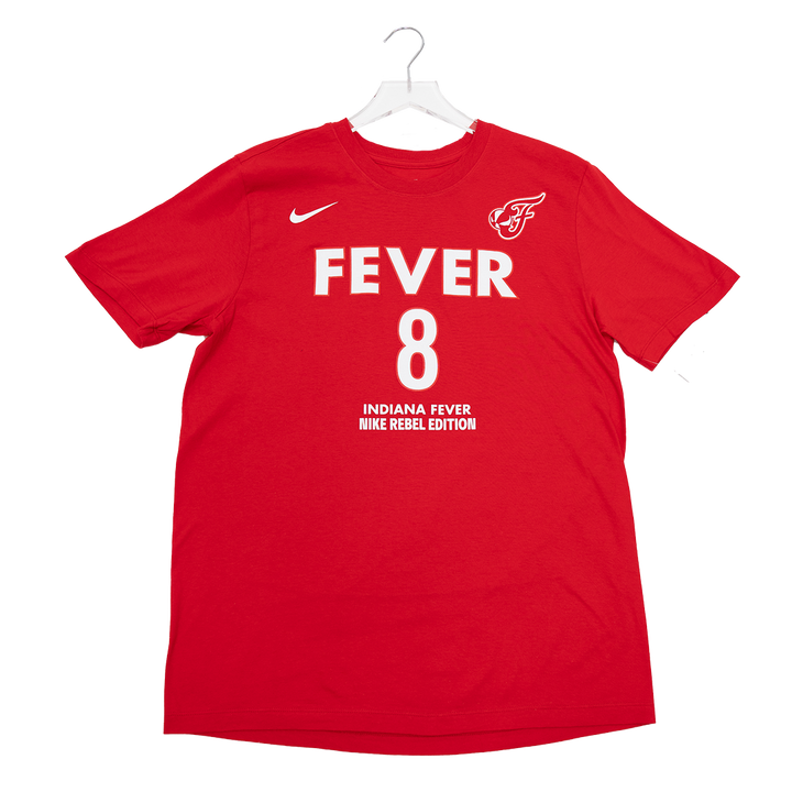 Adult Indiana Fever #8 Sophie Cunningham Rebel Name and Number T-Shirt in Red by Nike