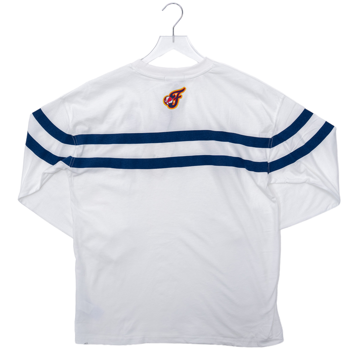 Women's Indiana Fever Long Sleeve Stripe T-shirt in White by Wear by E. Andrews