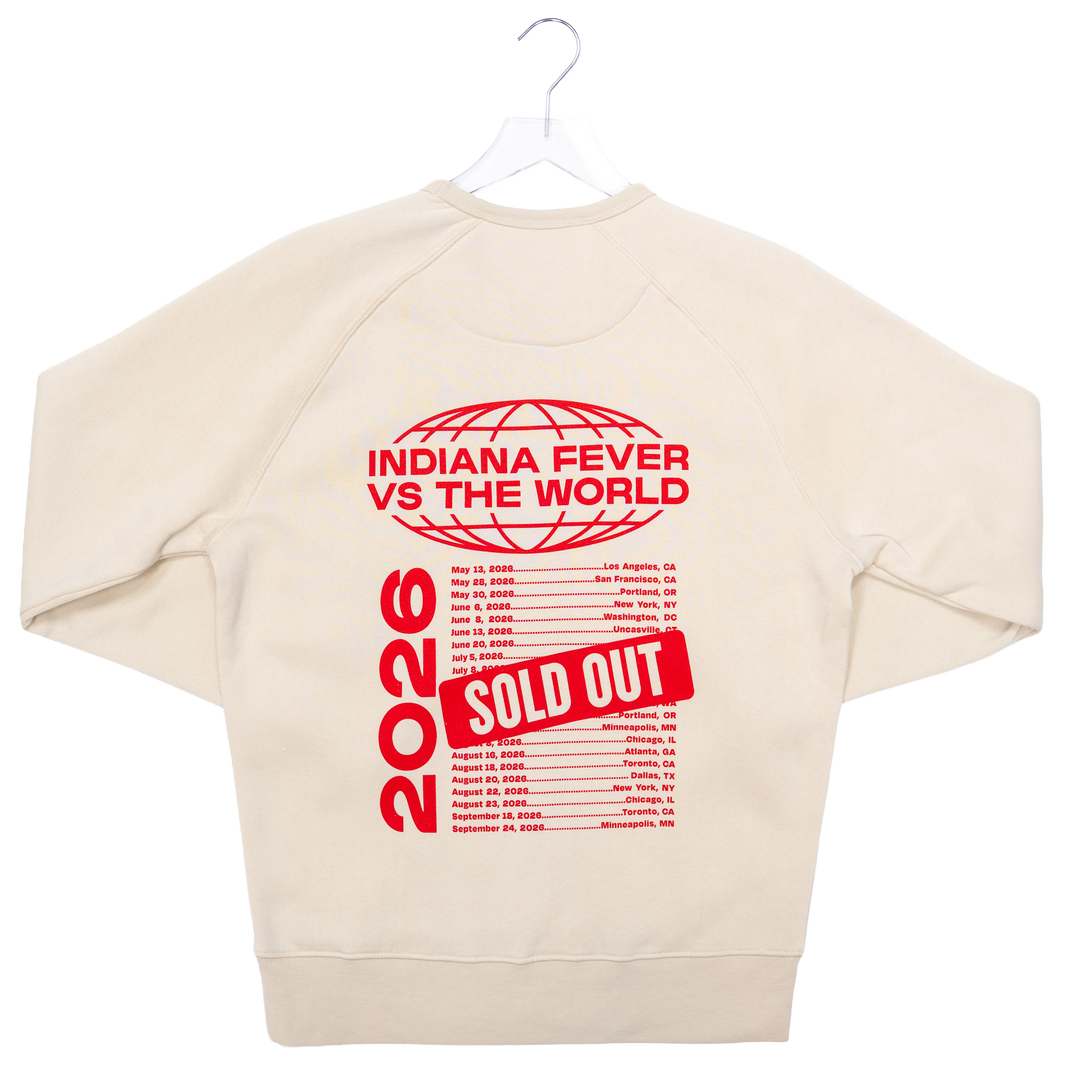 Adult Indiana Fever We Dont Do Quiet Crewneck Sweatshirt in Natural by Sportiqe