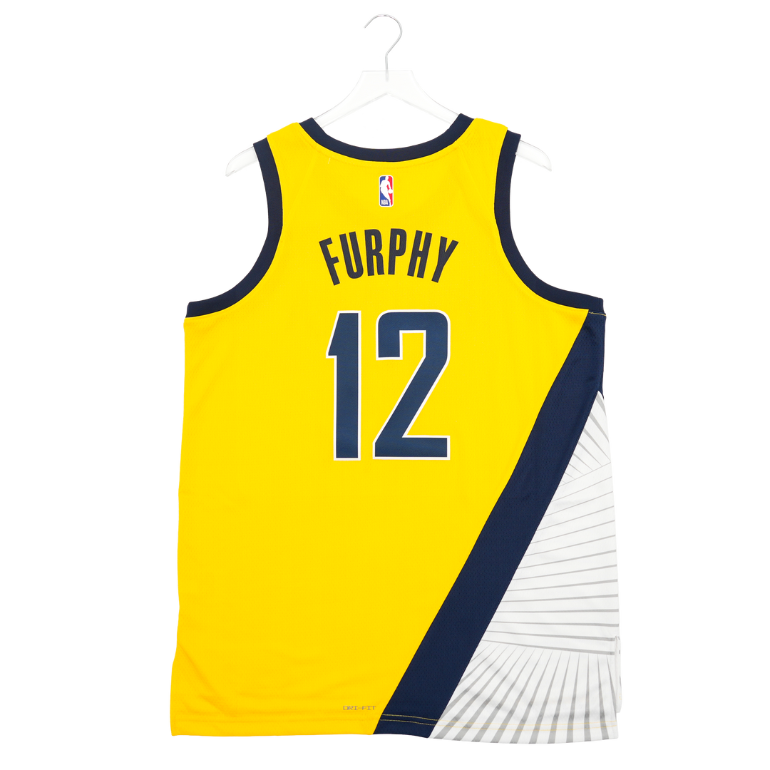 Yellow basketball jersey with 'Furphy' and number '12' on a white background