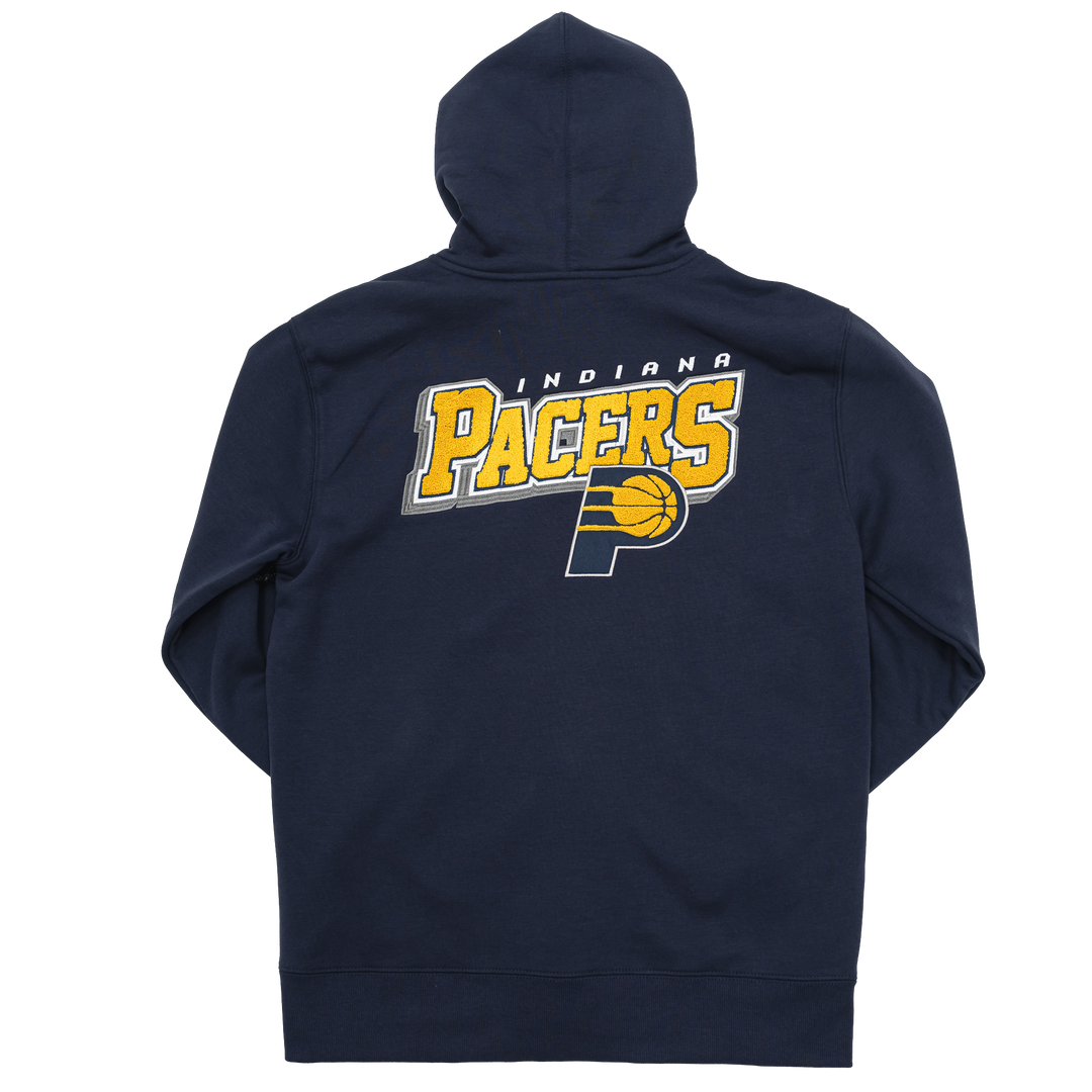 Adult Indiana Pacers Alumination Full-Zip Hooded Sweatshirt in Navy by Pacers Team Store