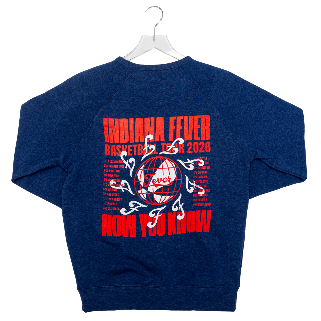 Adult Indiana Fever Tour Crewneck Sweatshirt in Navy by Fever Team Store