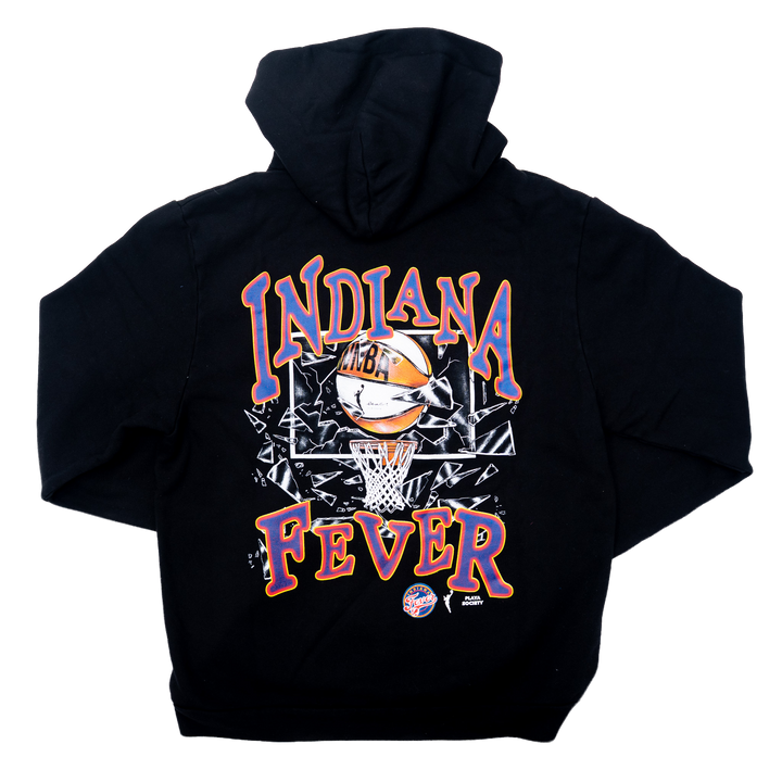 Adult Indiana Fever Shatter Hooded Fleece in Black by Playa Society