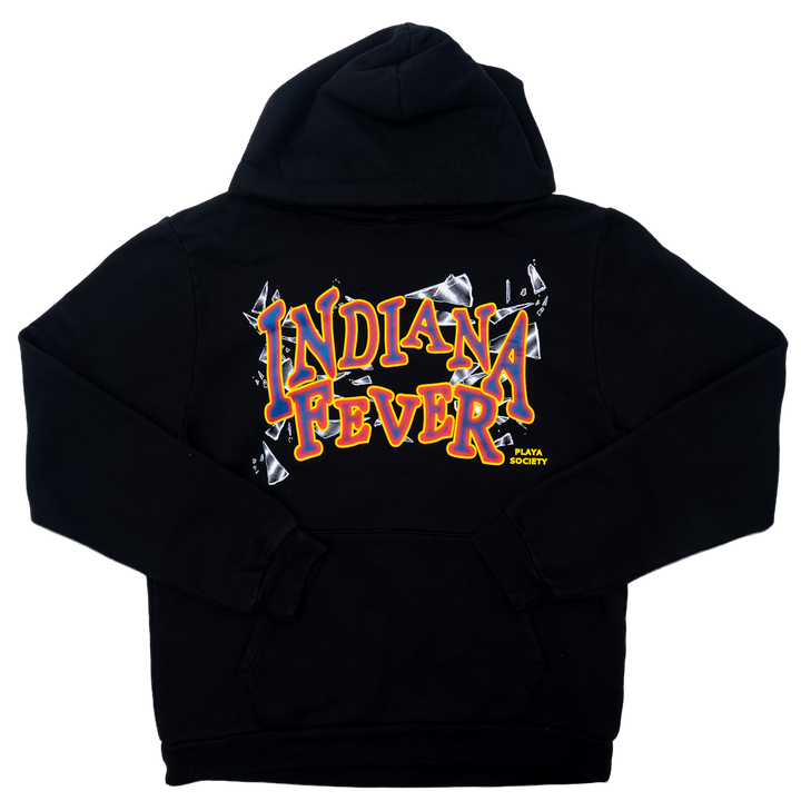 Adult Indiana Fever Shatter Hooded Fleece in Black by Playa Society