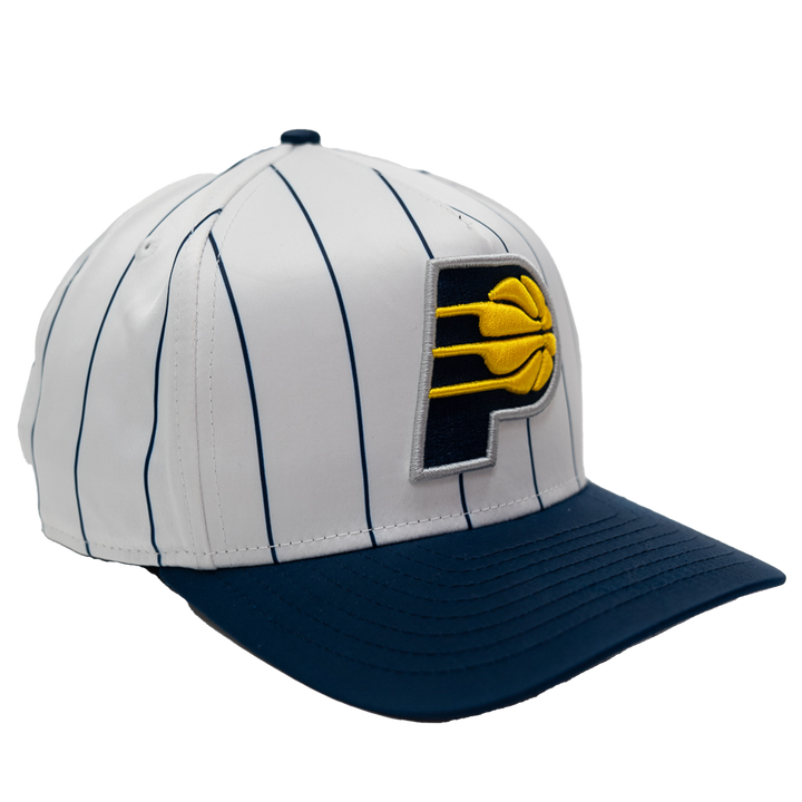 Adult Indiana Pacers Satin Pinstripe 9Fifty Hat in White by New Era