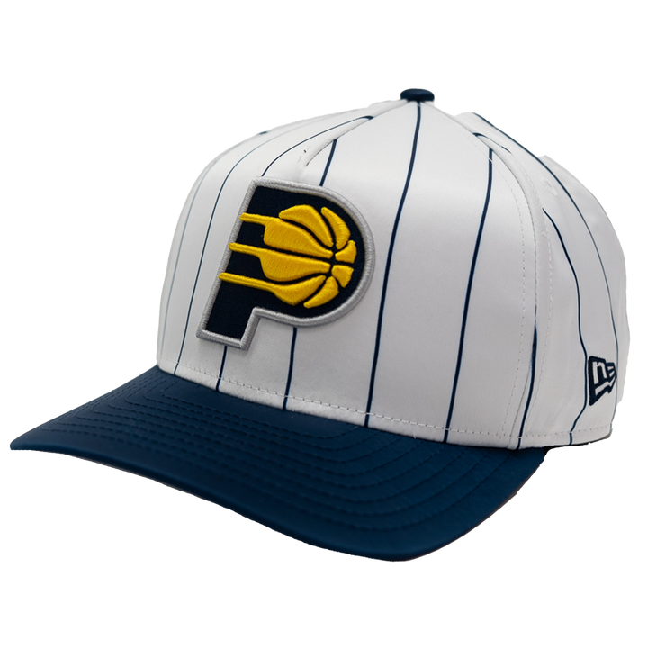 Adult Indiana Pacers Satin Pinstripe 9Fifty Hat in White by New Era