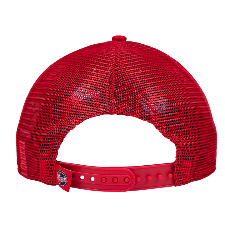 Adult Indiana Fever A-Frame Distressed 9Forty Trucker Hat in White by New Era