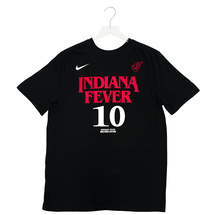 Adult Indiana Fever #10 Lexie Hull Stranger Things Rebel Name and Number T-shirt in Black by Nike