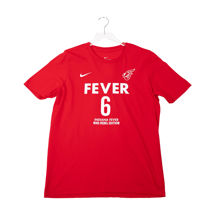 Adult Indiana Fever #6 Natasha Howard Rebel Name and Number T-Shirt in Red by Nike