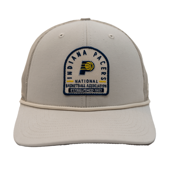 Adult Indiana Pacers Grvstn Trucker Hat in White by '47