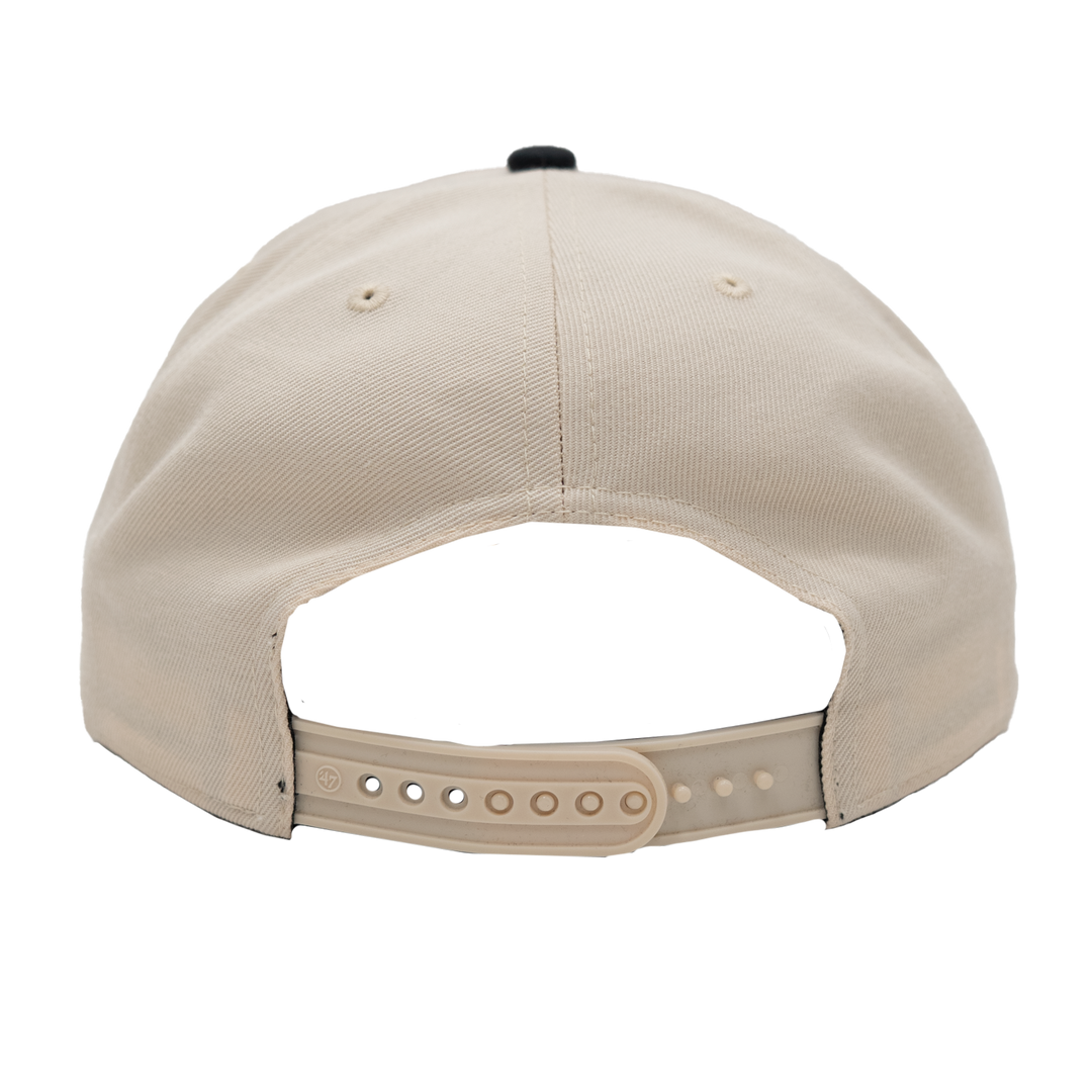 Beige baseball cap on a white background