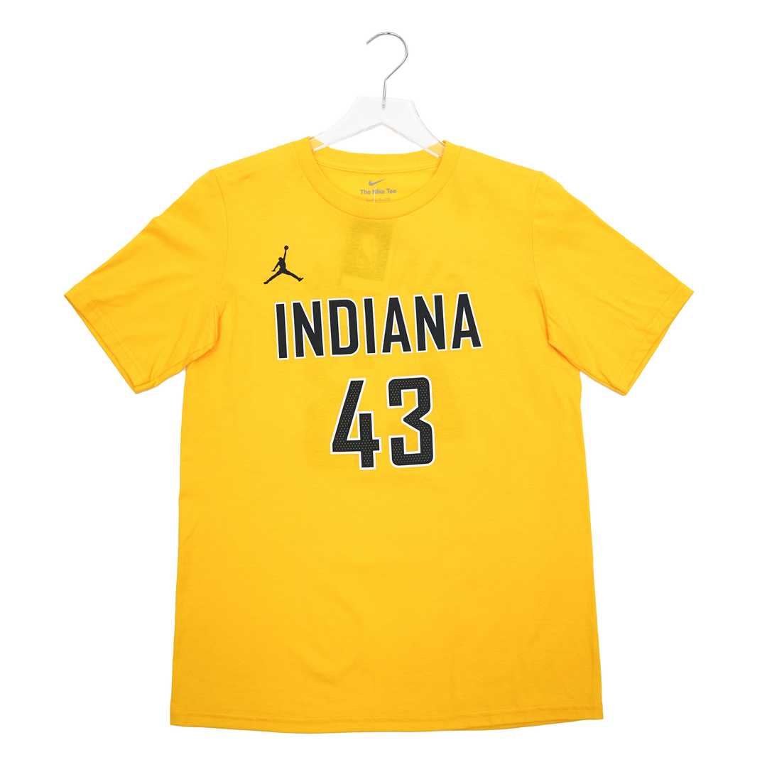 Youth Indiana Pacers #43 Pascal Siakam Statement Name and Number T-shirt in Gold by Jordan