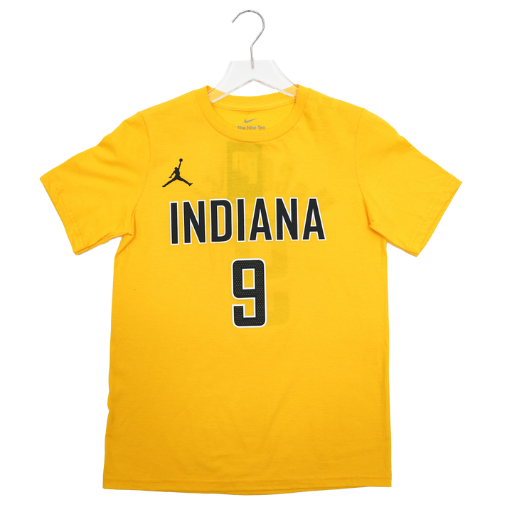Youth Indiana Pacers #9 T.J. McConnell Statement Name and Number T-shirt in Gold by Jordan