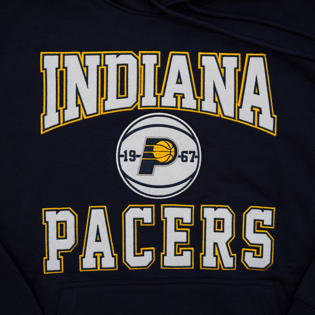 Adult Indiana Pacers Checkerboard Hooded Sweatshirt in Navy by Pacers Team Store